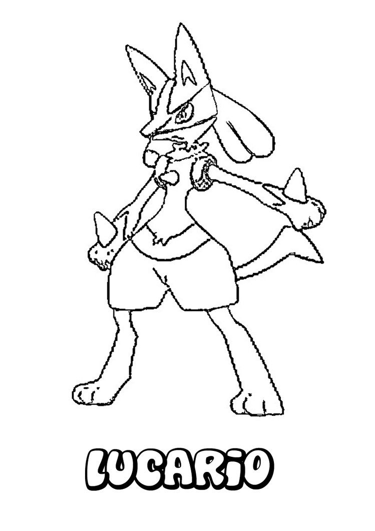 lucario pokemon coloring page