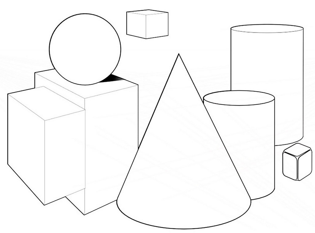 3d shapes coloring pages