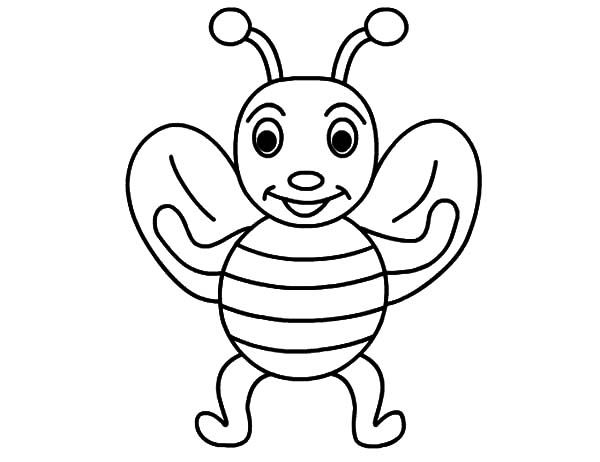 coloring bee smiling