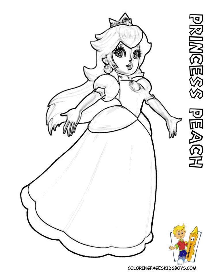 peach mario coloring pages