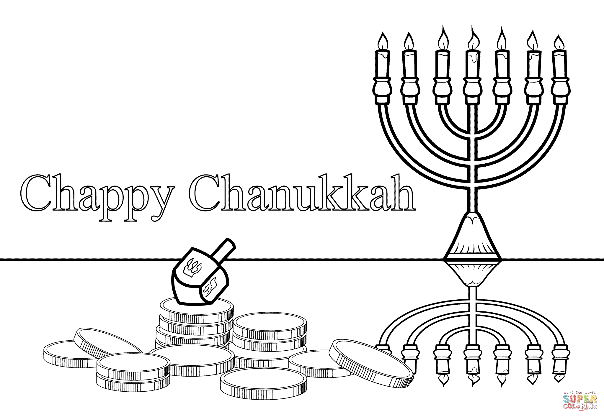 cute hanukkah coloring pages