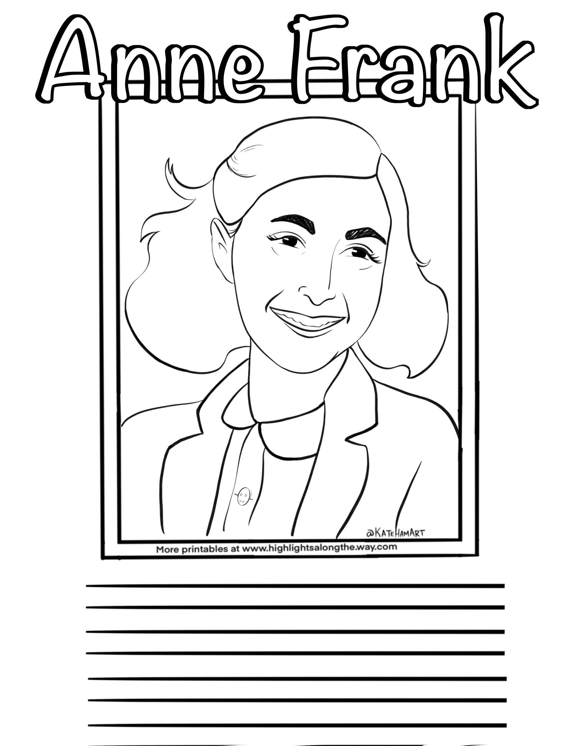 anne frank coloring pages