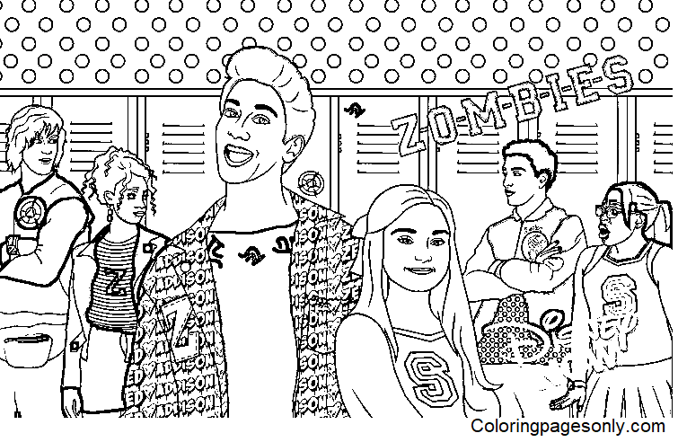 zombies 2 coloring pages disney channel