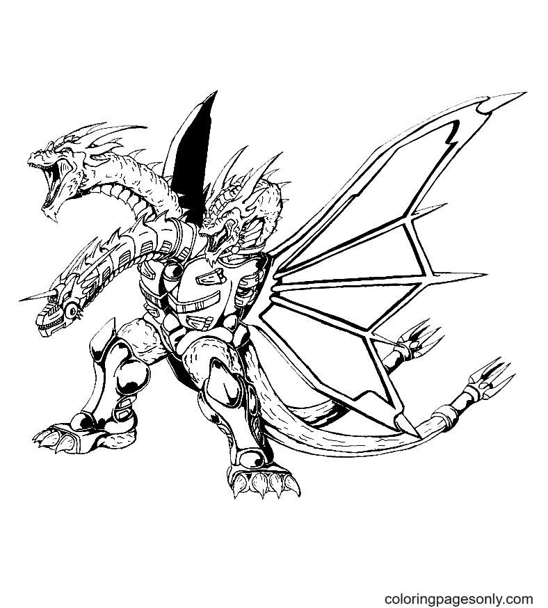 printable king ghidorah coloring pages