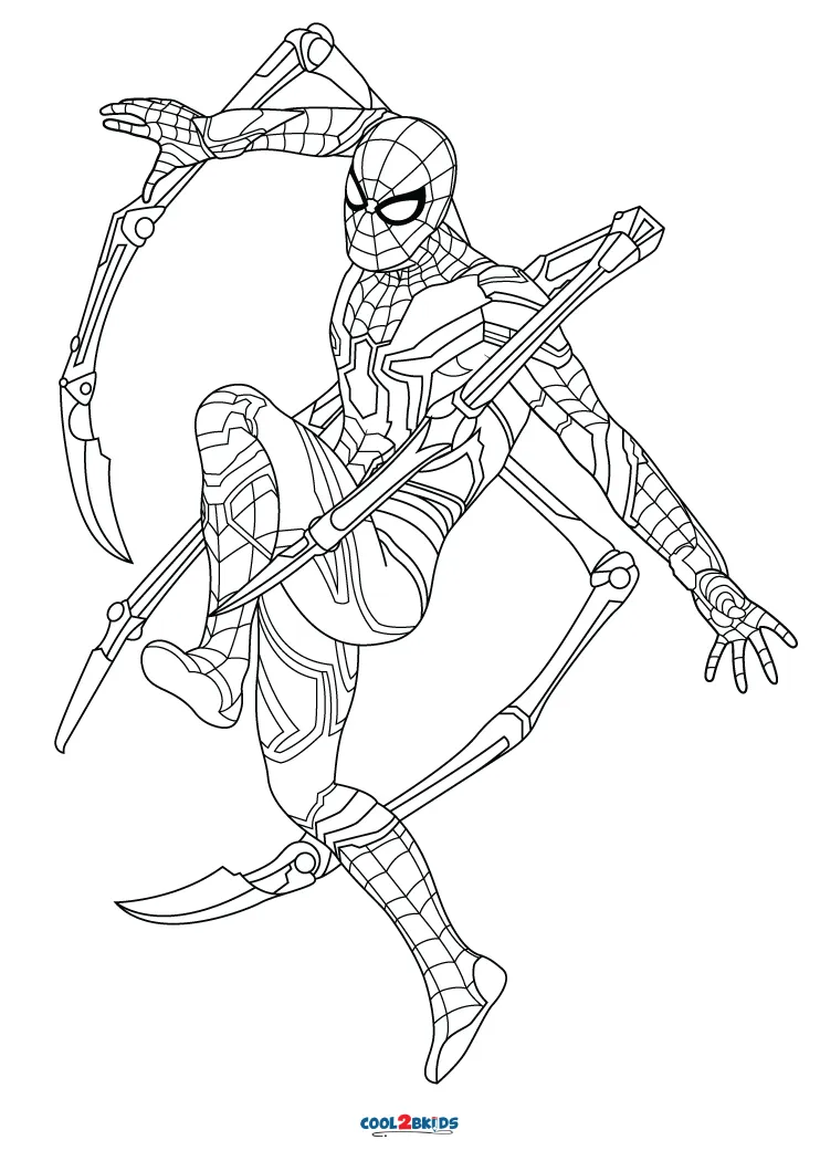 iron spiderman coloring pages