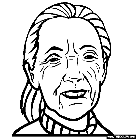 jane goodall coloring page