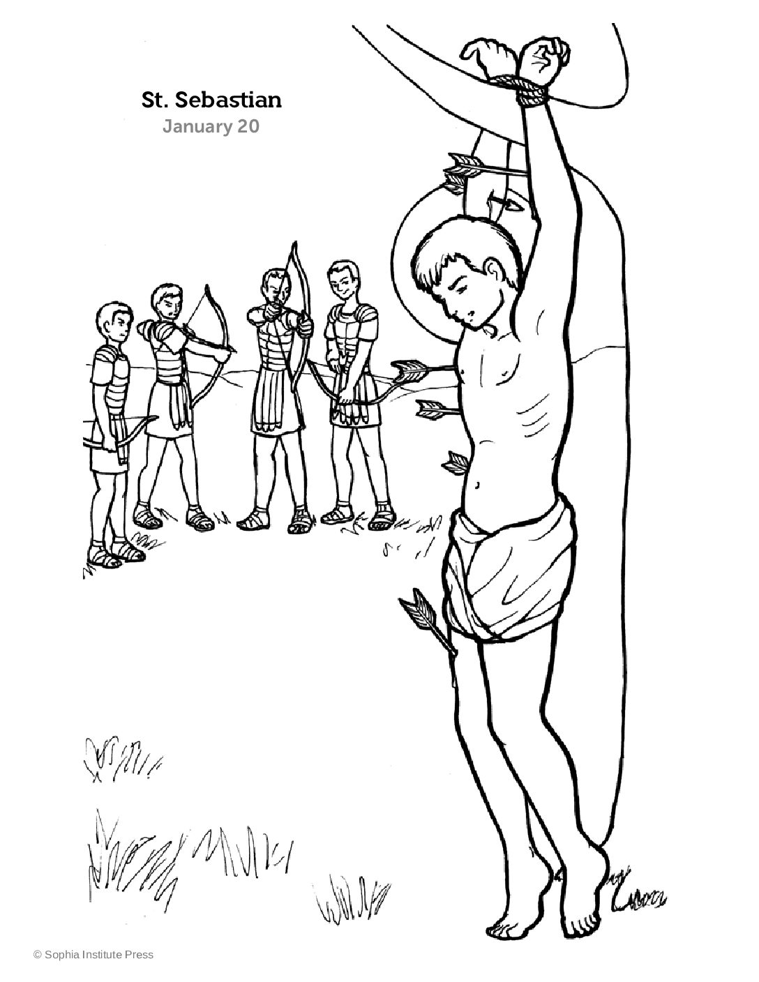 st sebastian coloring page