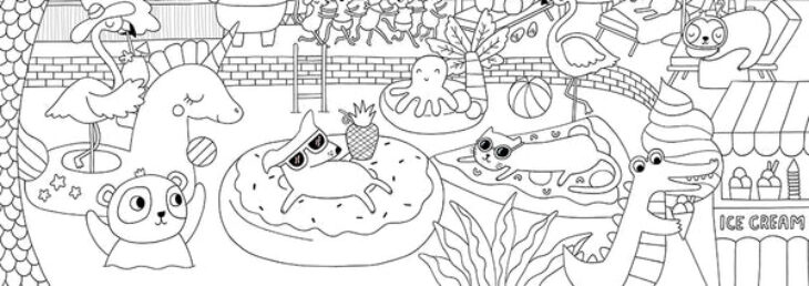 Pool Party Coloring Pages How To Draw A Swimming Pool For Kids 🌈💜pool Party🌴🌊😊 Swimming Pool