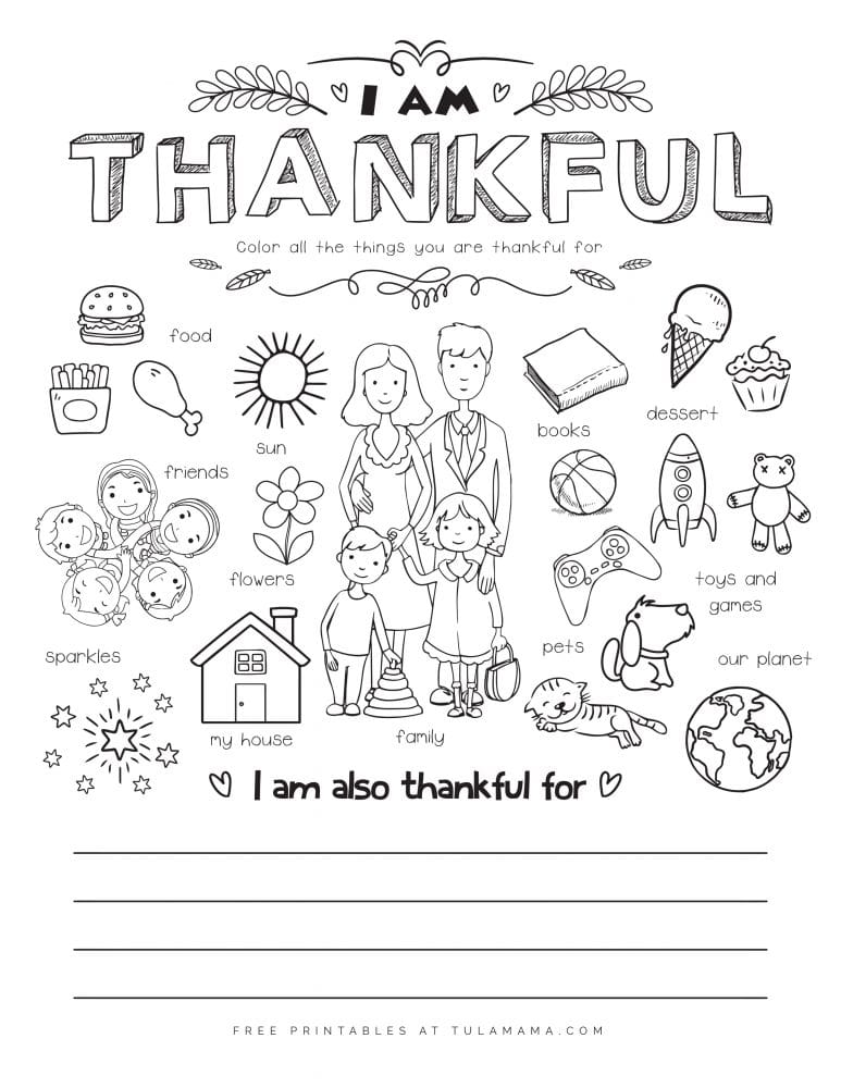 im thankful for coloring page