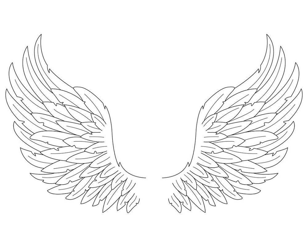 Angel Wings Coloring Pages for Media | Educative Printable