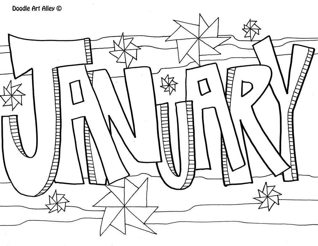 monthly coloring pages