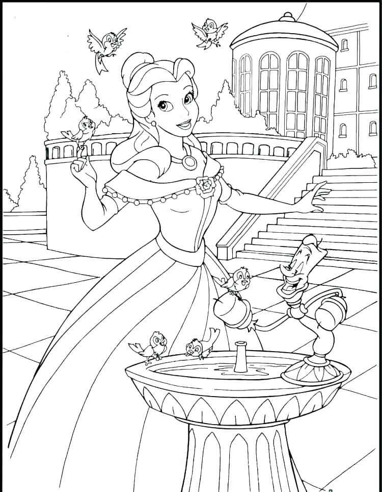 belle coloring pages free