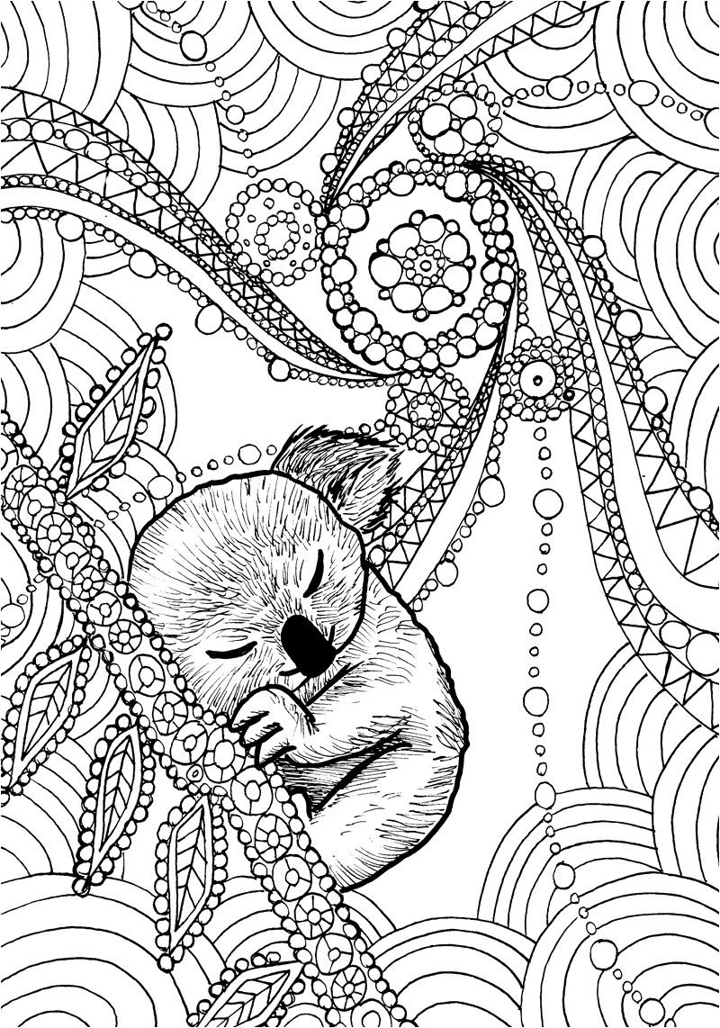 coloriage mandala koala