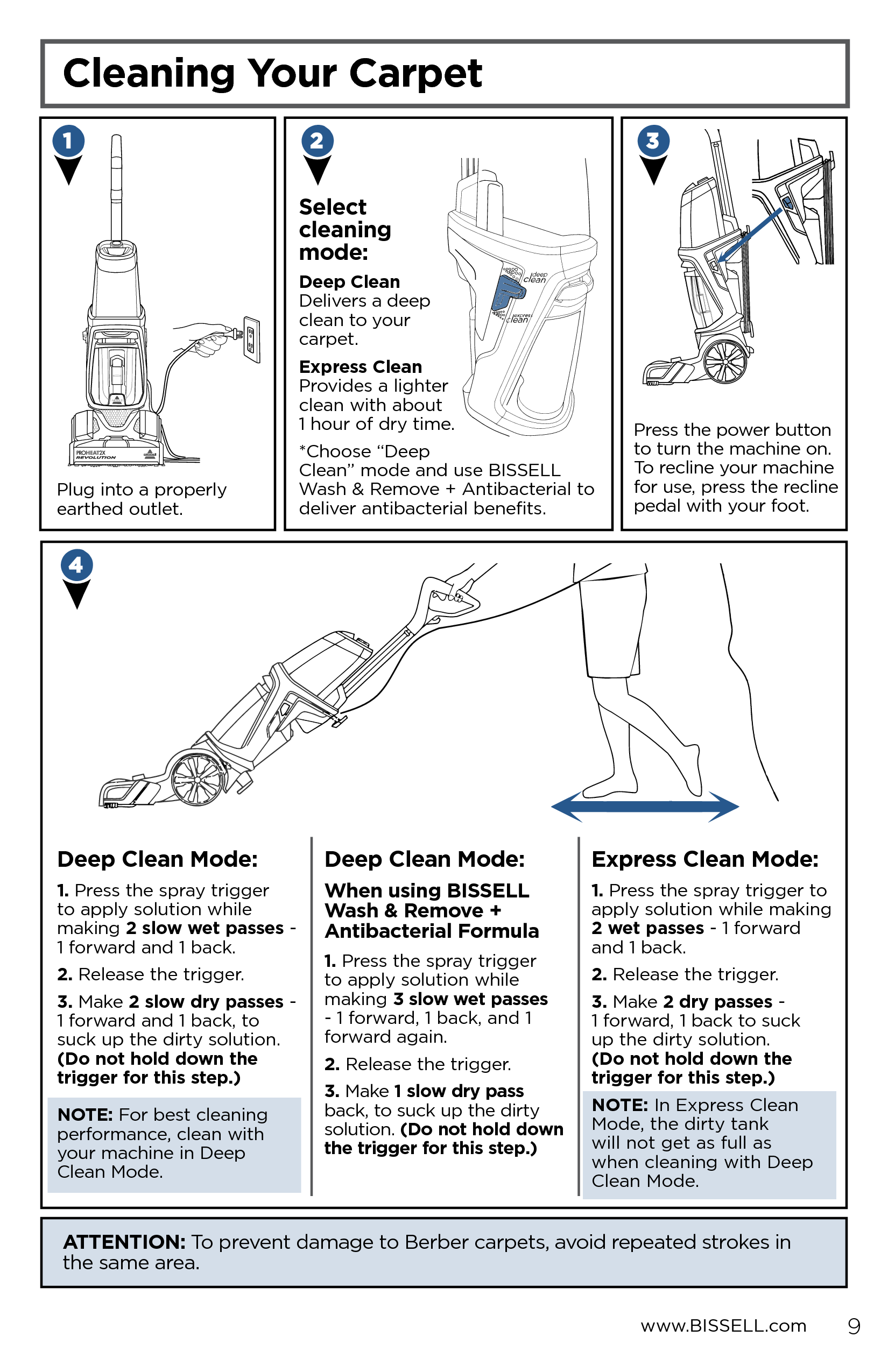 13 bissell proheat 2x instruction manual background