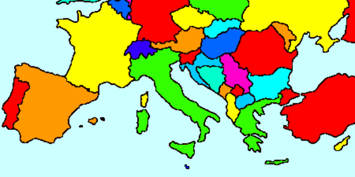 Carte Vierge Europe Vide Vierge Muette Capitales Nouveau