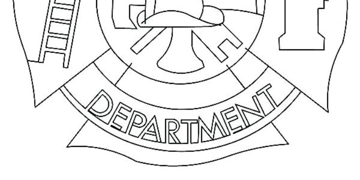 Fireman Hat Coloring Page Firefighter Hat Coloring Page