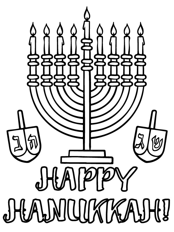 hanukkah menorah coloring page