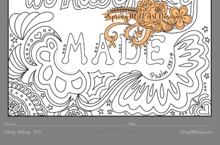 Fearfully And Wonderfully Made Coloring Page I Am Fearfully And Wonderfully Made Coloring Page