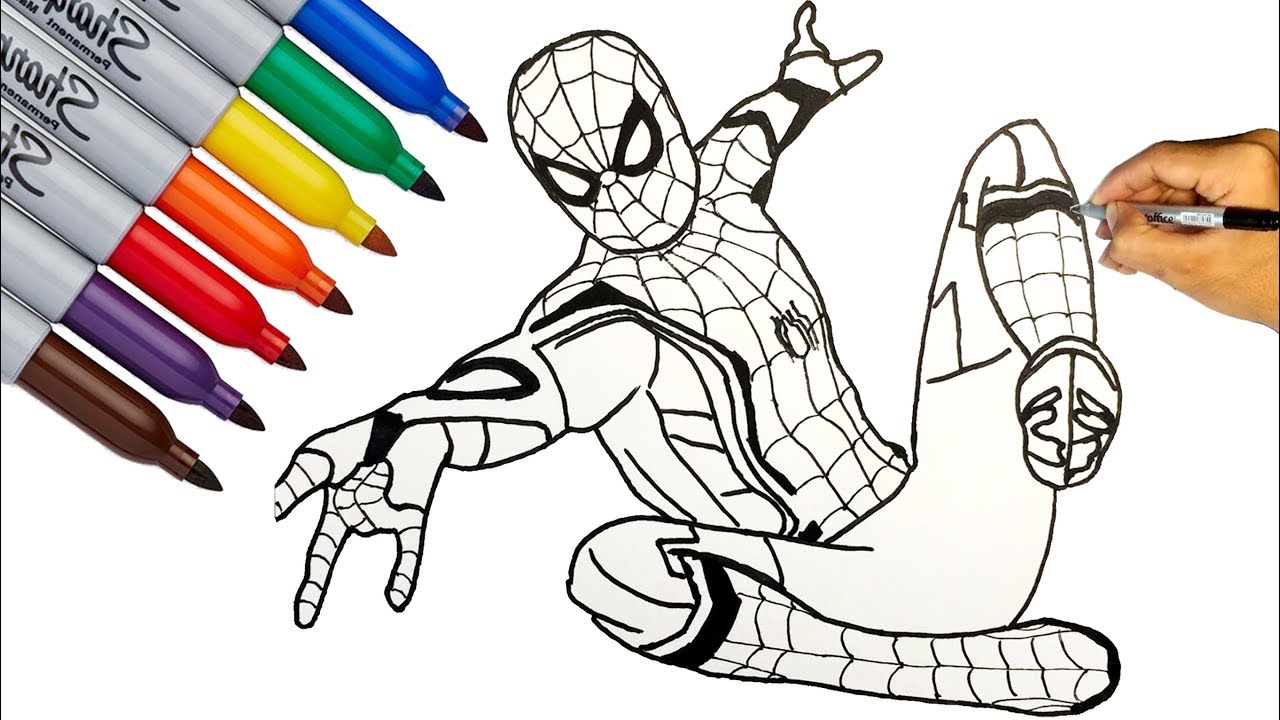 spiderman far from home coloring page