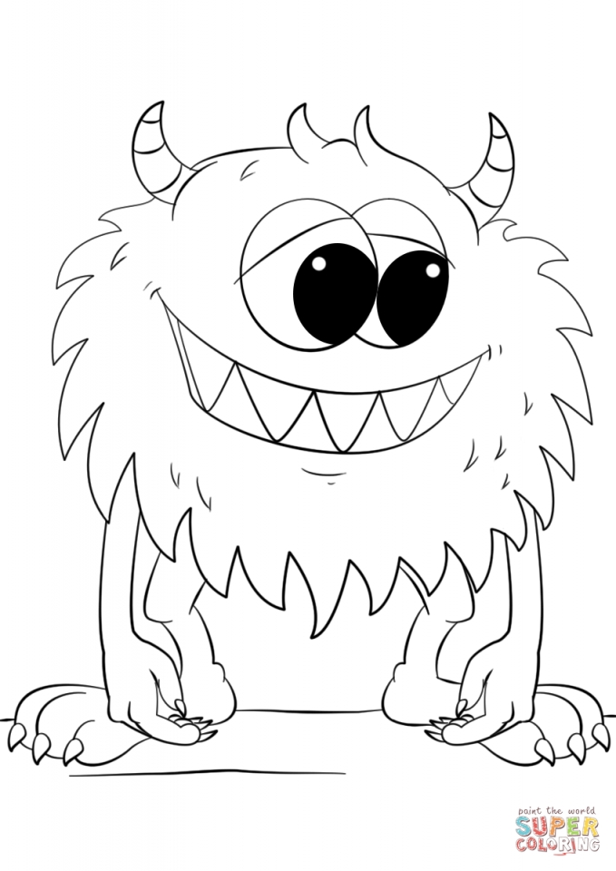 monster coloring page printable