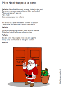 parole de pere noel frappe a la porte image