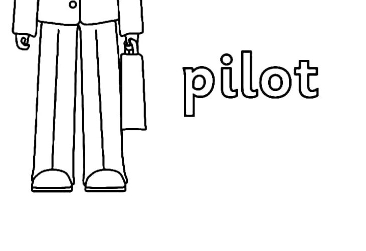 Airplane Pilot Coloring Page Vacation Printable Flying Coloring Book Airplane Coloring Page Business