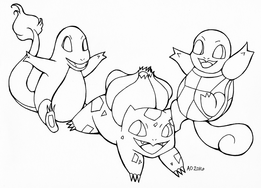 pokemon starter coloring pages