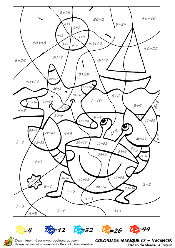 cp coloriage magique