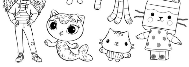 gabby cat dollhouse coloring pages gabby cat dollhouse coloring pages