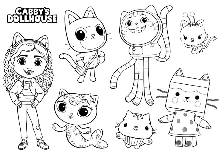 Gabby Cat Coloring Pages