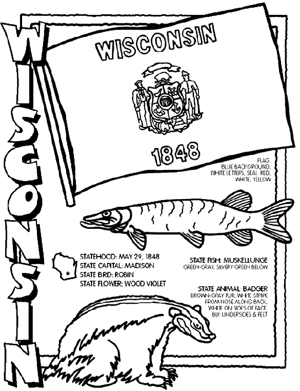 wisconsin coloring pages