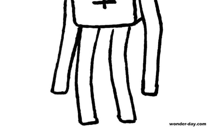 minecraft siren head coloring pages