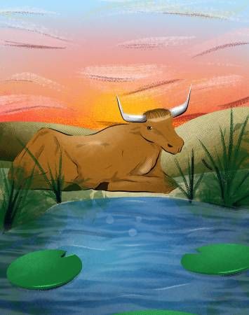 la fable de la grenouille et la vache
