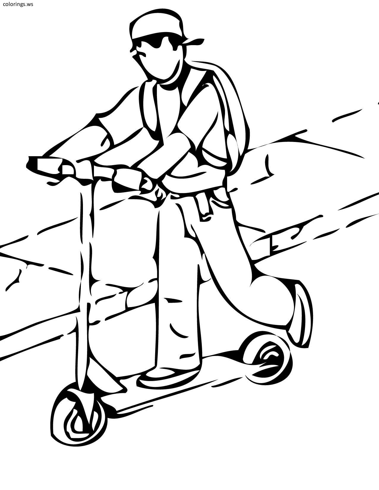 scooter coloring page