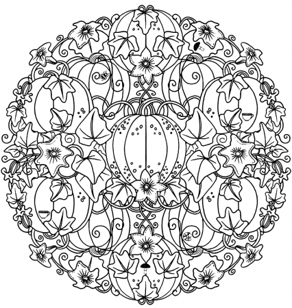 pumpkin mandala coloring page