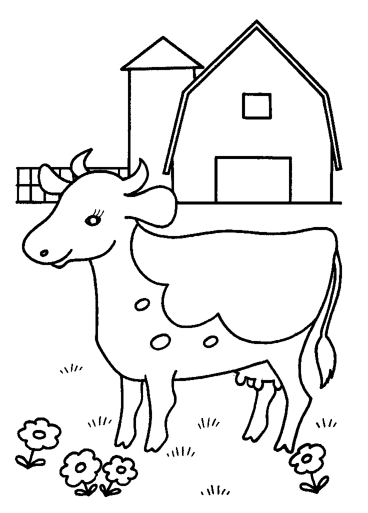 free cow coloring page