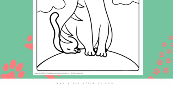 rainbow cat coloring page