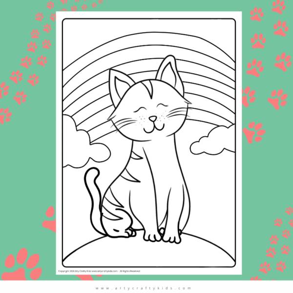 rainbow cat coloring page