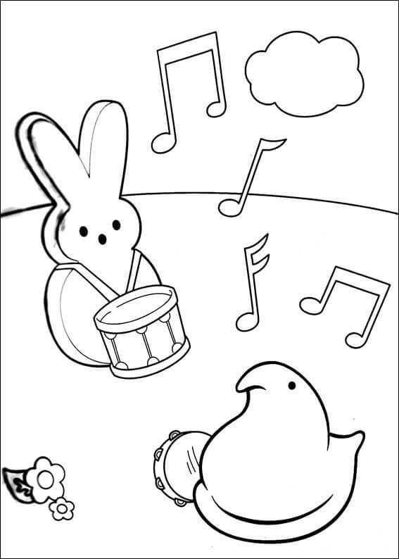 peeps bunny coloring pages