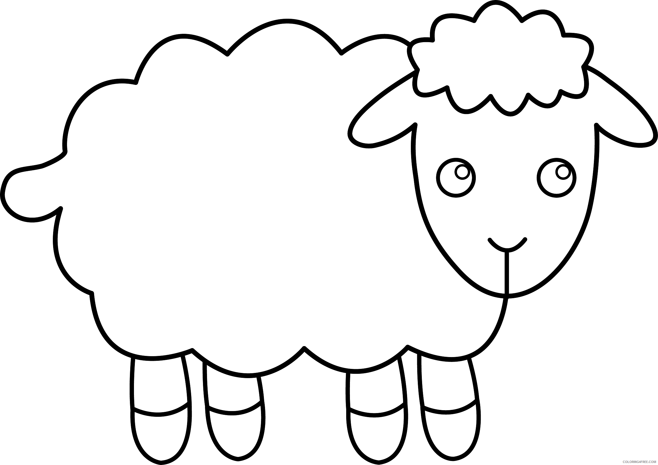 Sheep Outline Coloring Pages black sheep bfree Printable Coloring4free