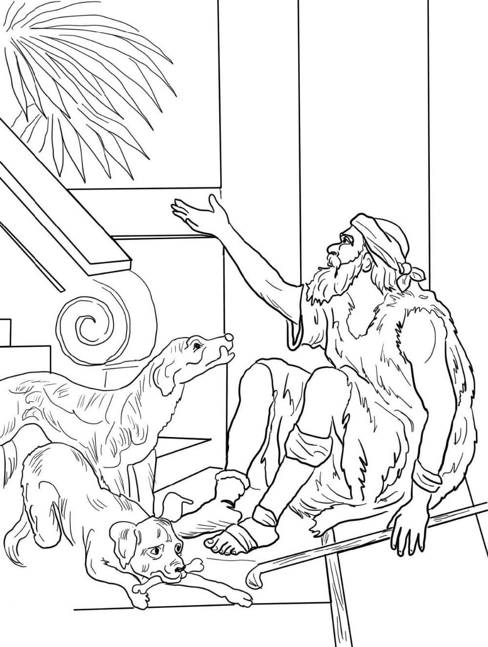 Lazarus and the Rich Man Coloring Page | K5 Worksheets Halloween