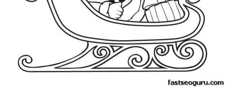 santa sleigh coloring pages printable