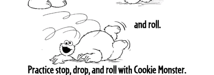 stop drop and roll coloring page