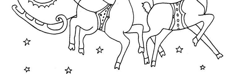 dessin a colorier facile traineau pere noel