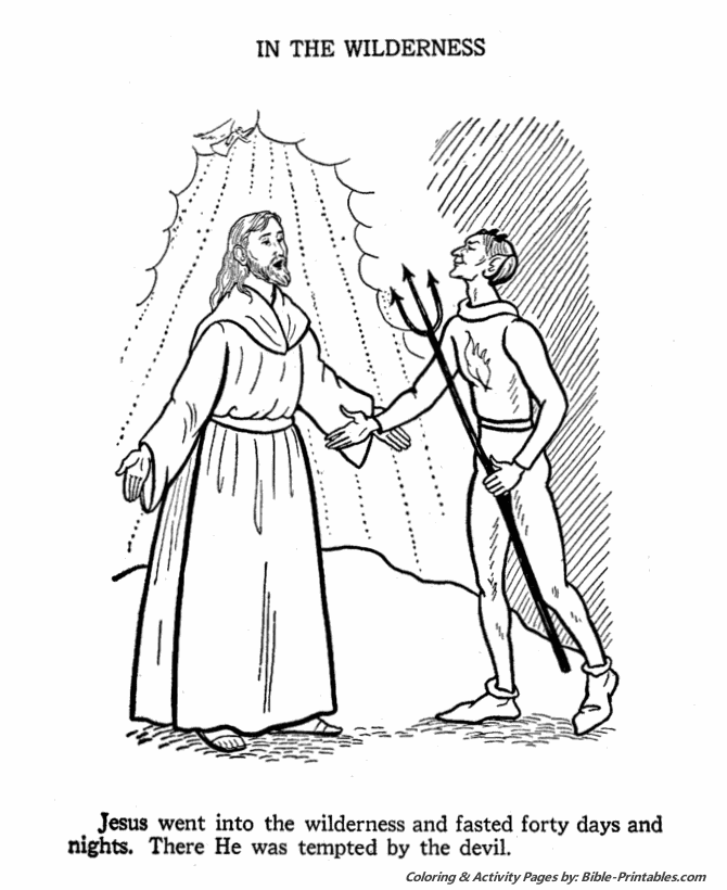 jesus is tempted coloring page