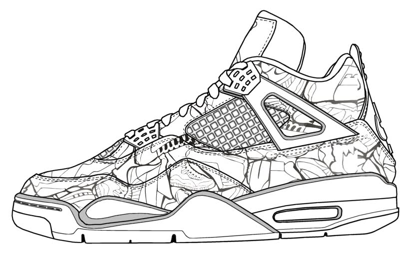 Jordan Shoes Coloring Pages - Coloring Home