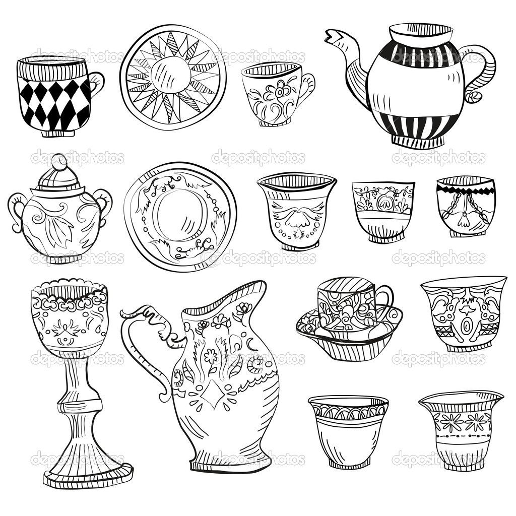 tea set coloring pages