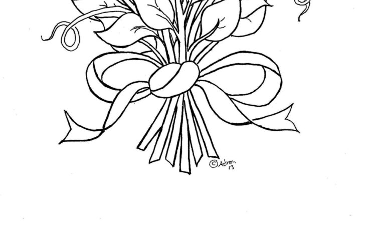 hearts and flowers coloring pages