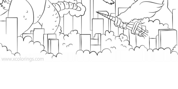 godzilla vs king kong coloring page