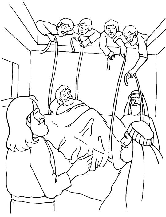 jesus healing coloring page